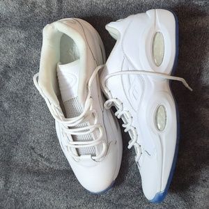 Reebok men's 14 all white shoes w/ blue soles GW8165 Question Low White Ice 2021